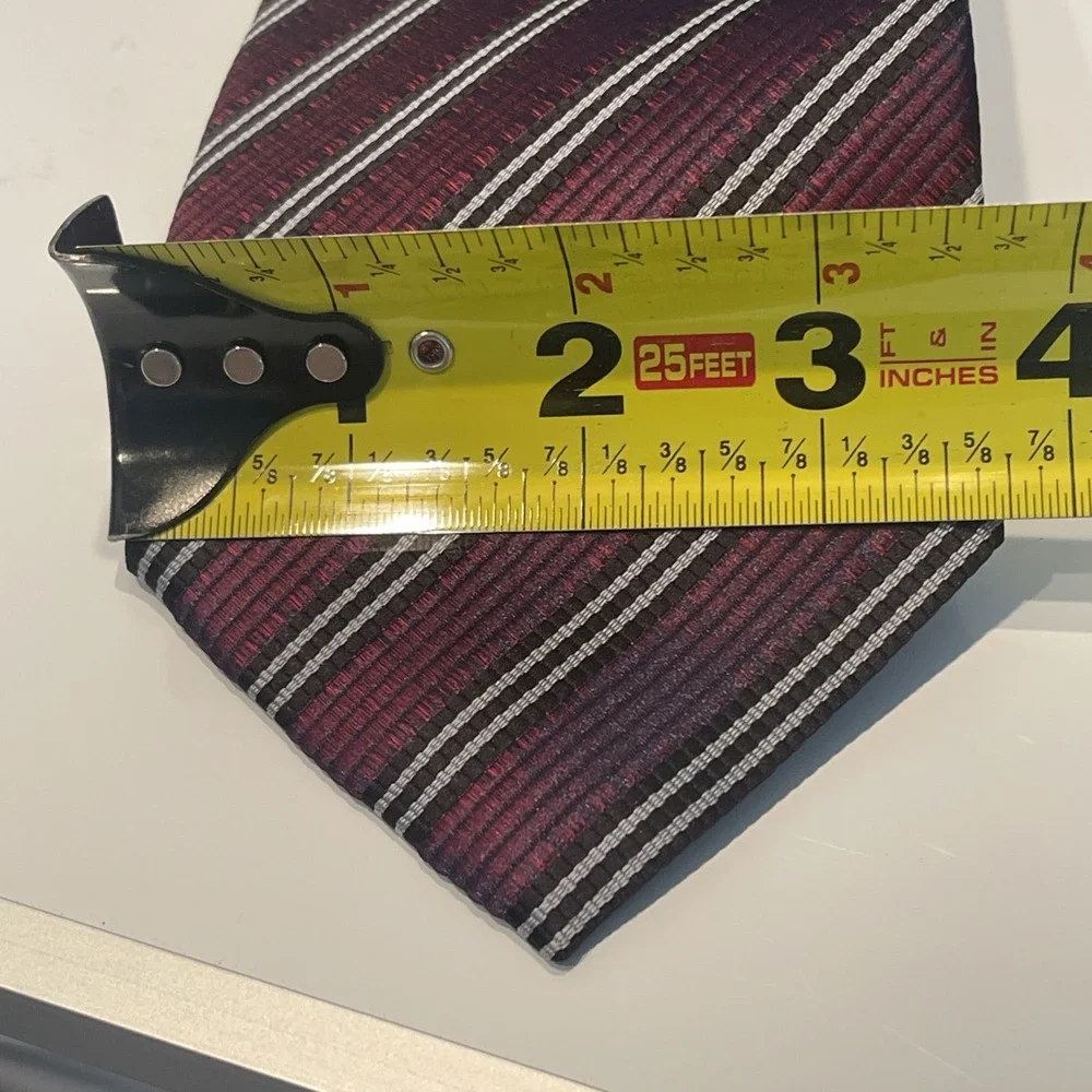 Luciano Soprani 100% Silk Tie Necktie Made In Italy Iridescent Repp Purple Black